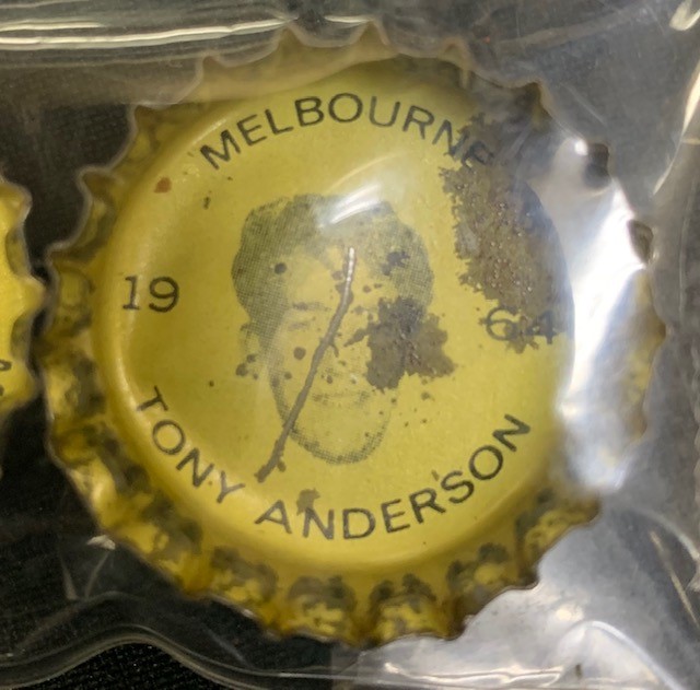 1964 Coke Bottle Tops HAVE: Len Mann, Hassa Mann, Adams, Massey, Emselle, Leahy, Nillson, Lord, Tas Johnson, Vagg, Barassi, Bourke, Matthews, Carroll, Miller & Crompton. NEED: Tony Anderson & NEED ANY OTHERS