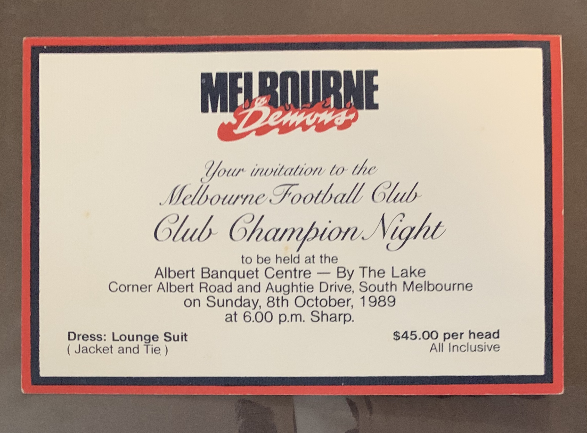 1989 Club Champion Invitation