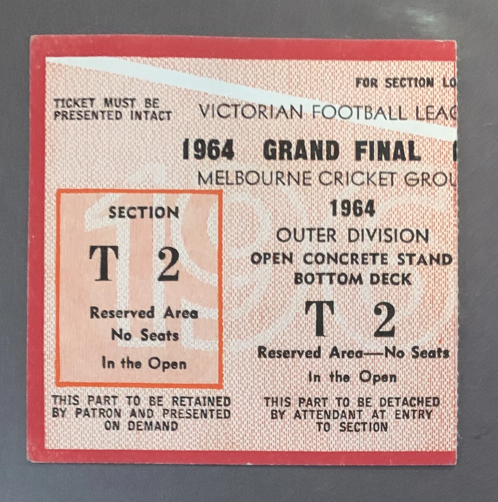 1964 Grand Final Ticket