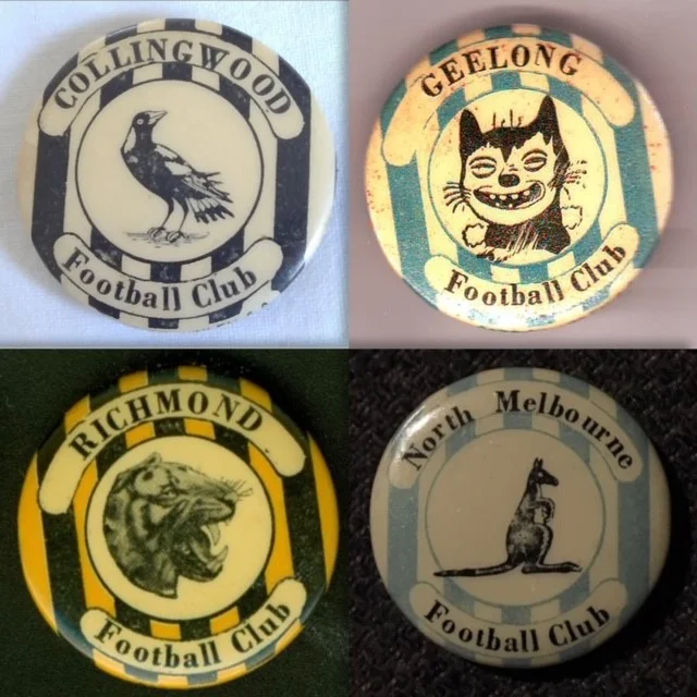 c1950 VFL Mascot Badges NEED: Melbourne