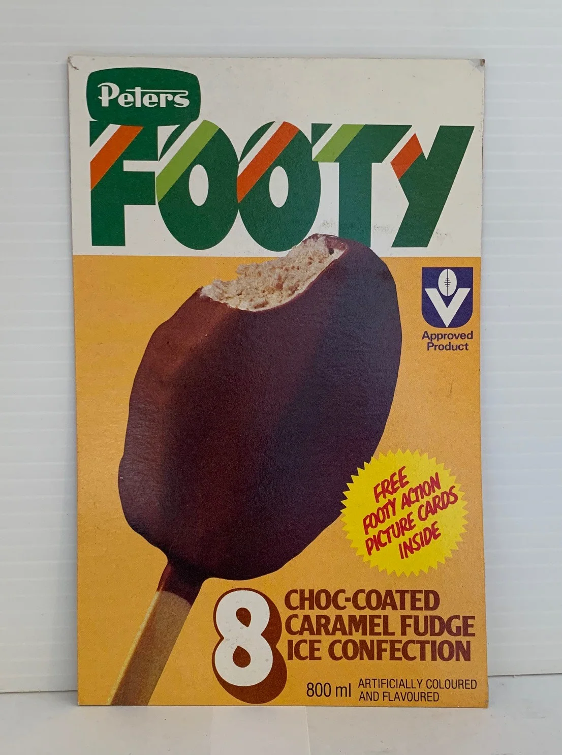 1980's Peter's FOOTY Ice-Cream Sign