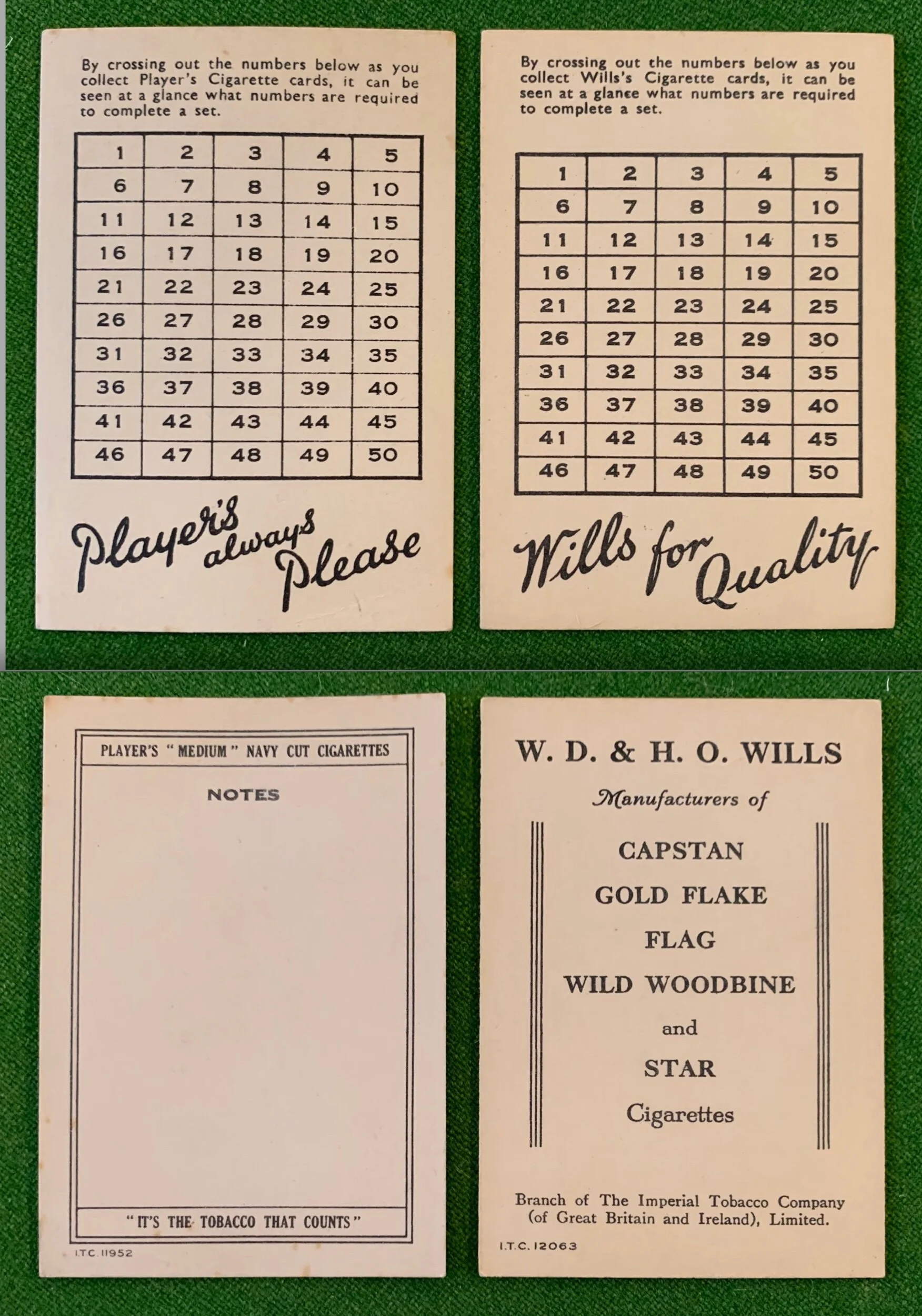 Generic 1930’s “checklists”