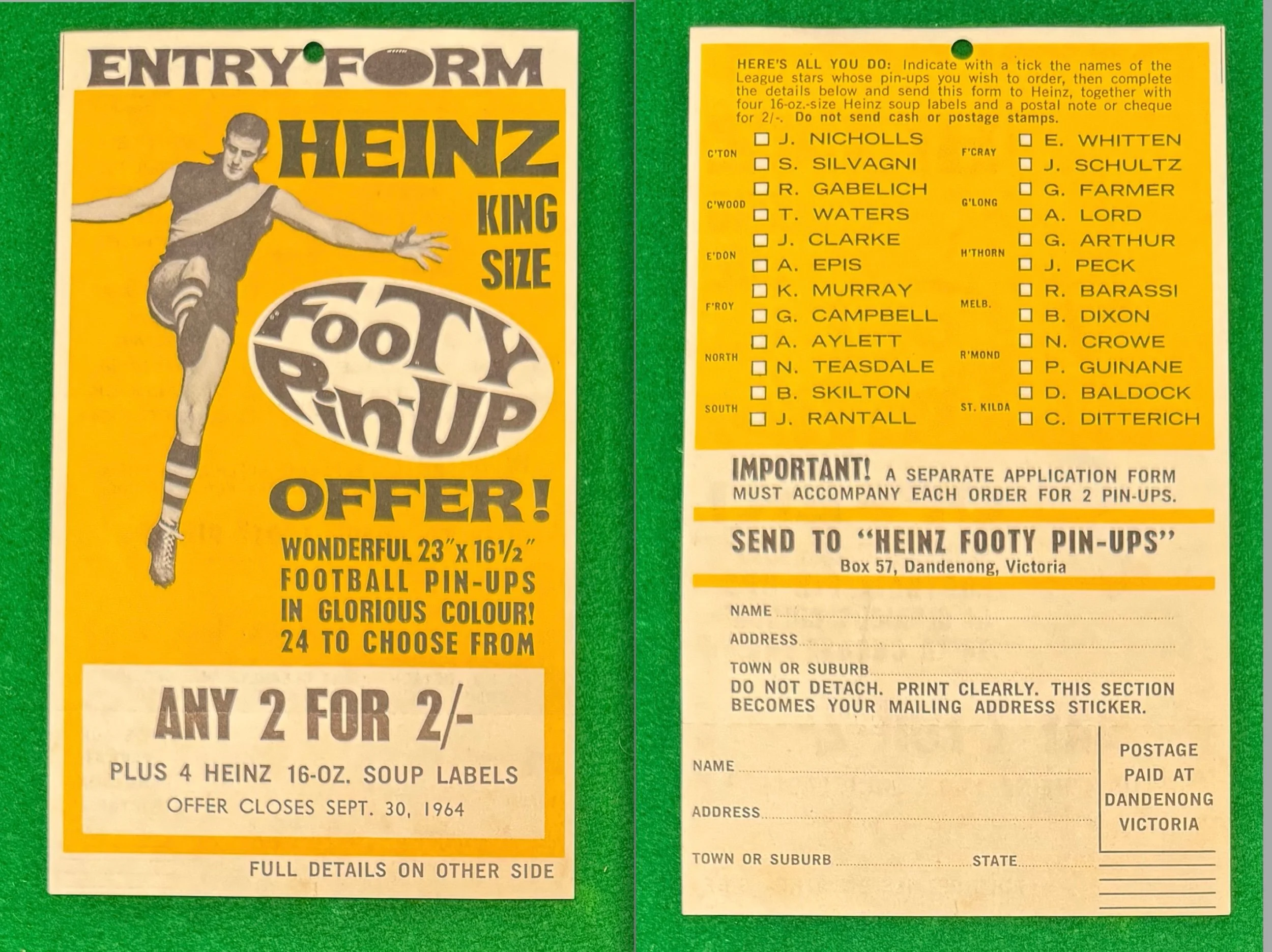 1964 HEINZ Posters form