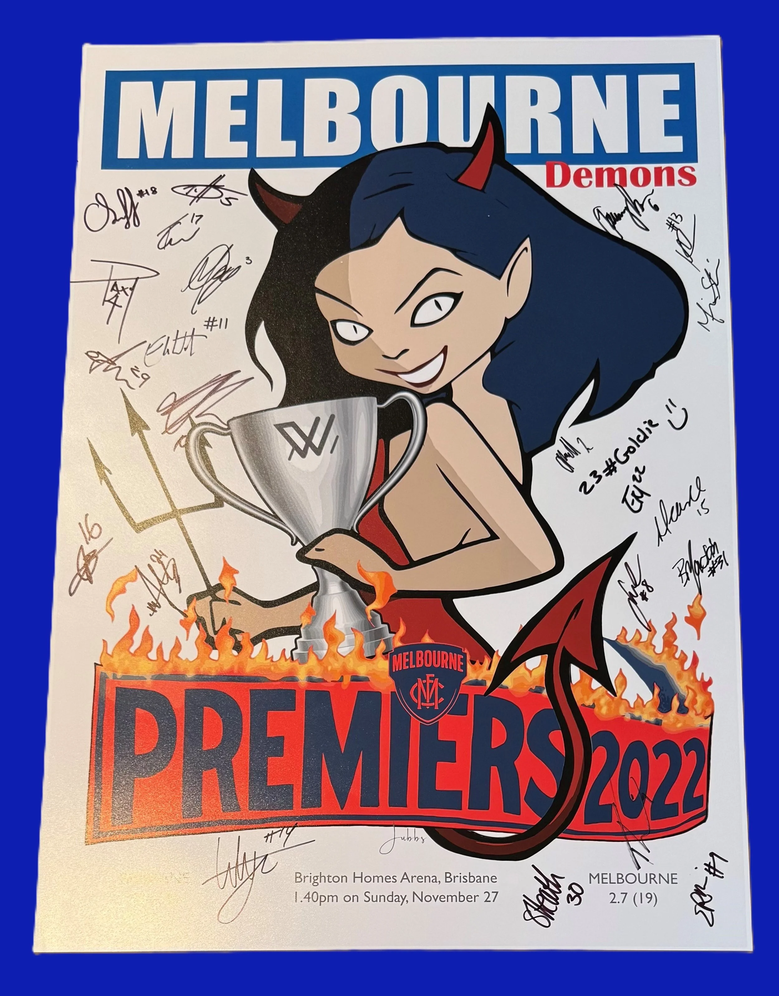 2022 AFLW S7 Grand Final poster - signed