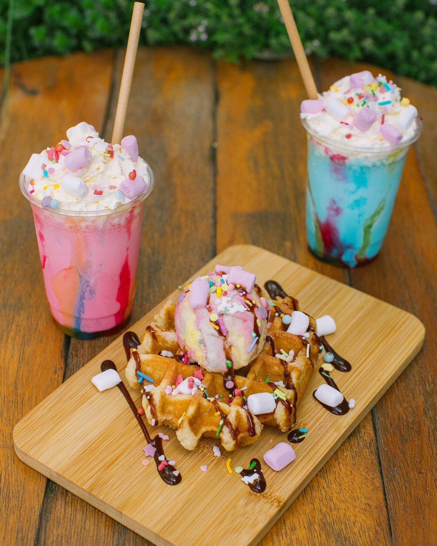 SCHOOL HOLIDAY SPECIAL!! 😱😻 Our UNICORN MILKSHAKES are back, plus our brand new UNICORN WAFFLE - a Belgian waffle topped with a scoop of rainbow ice cream, mini mellows, choc topping &amp; unicorn sprinkles!! 🦄✨ Only available in the school holida