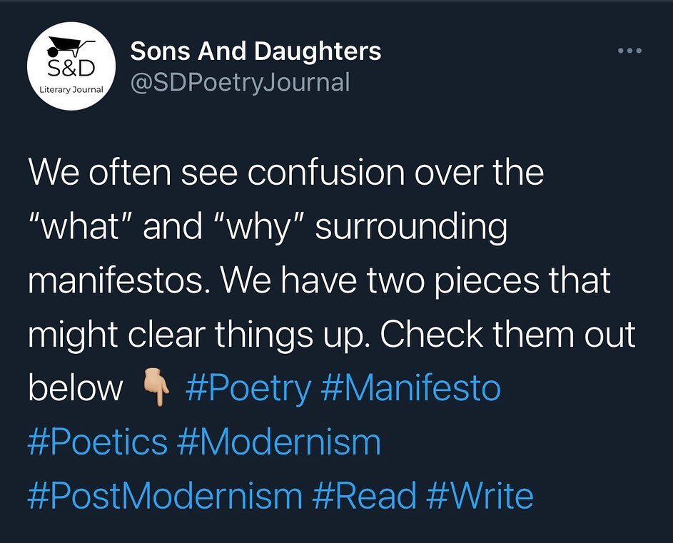 Want to learn more about manifestos in poetry? Swipe through for a brief summary of two pieces on our site that deal with the modernist manifesto: &ldquo;Manifest Destiny: The Manifesto in Modernism&rdquo; and &ldquo;On Poetry: A Manifesto&rdquo;. Bo