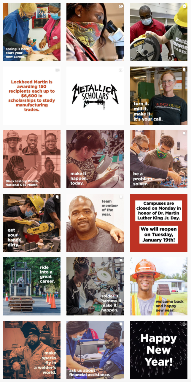 Valencia College Accelerated Skills Training Instagram Feed