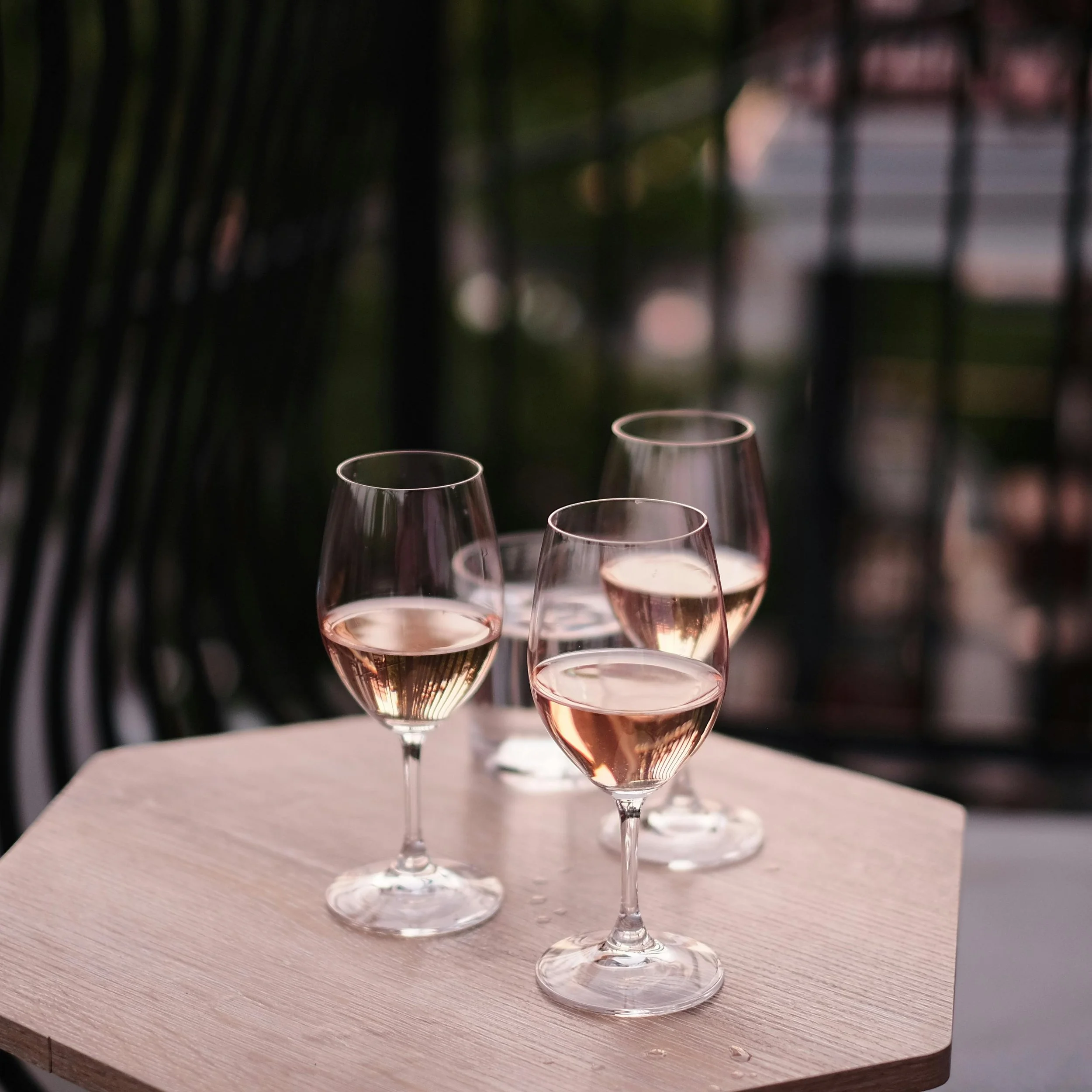Fem glas rosé klar til smagning – rosésmagning fra DinSommelier