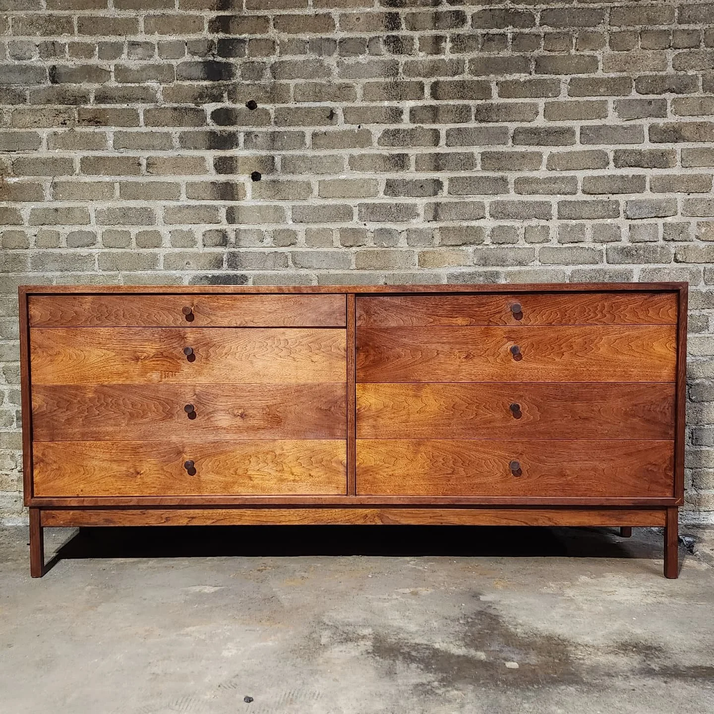 Richard Artschwager walnut 8 drawer dresser. now available.  71w x 18 x 32h. DM for details.