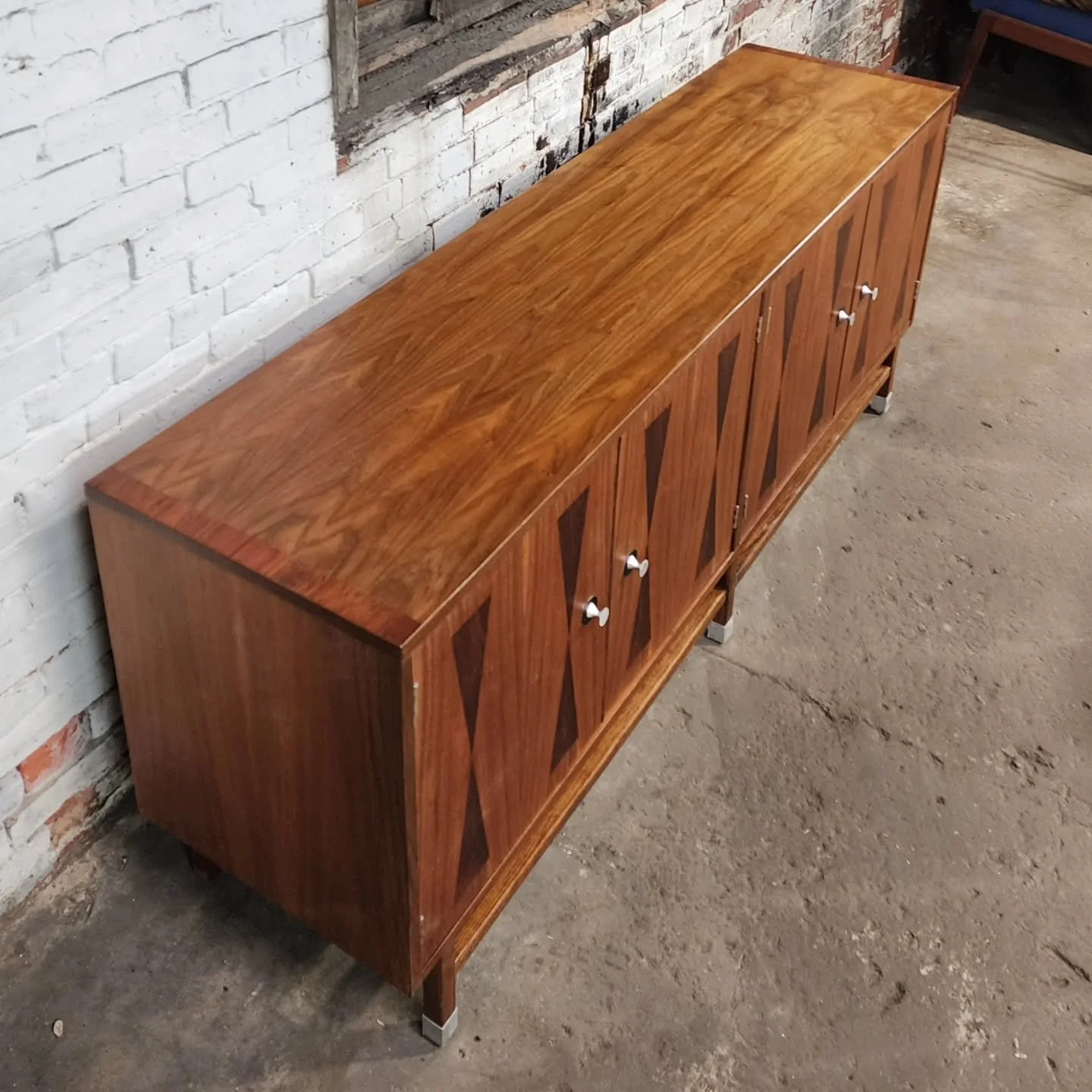 Now available,  Walnut and Rosewood Credenza by Stanley Furniture.  Just refinished. 72w x 18d x 30h. DM for details.