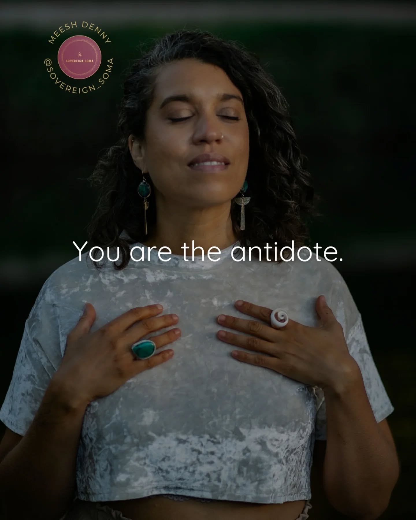 You get to be the antidote for yourself.

The steadying breath.

The safe place to be held.

The hands-on-heart moment that says &ldquo;I&rsquo;m here. I&rsquo;ve got you.&rdquo;

No more waiting to be rescued.

No more outsourcing your wholeness.

Y