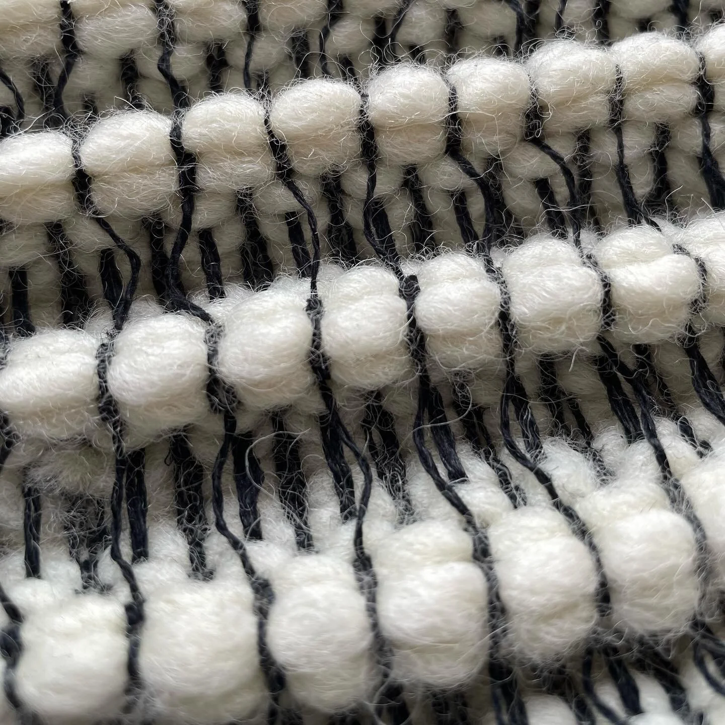 Sometimes the yarns just do their own thing! More samples for my weaving workshop on Saturday. We&rsquo;ll be experimenting with a stash of my favourite natural materials including wool, cotton, linen, silk, alpaca, hemp&hellip;  More info on my webs