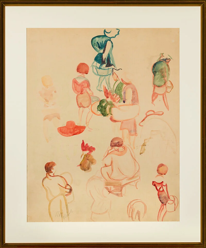 SHOPPERS IN STREET SCENE