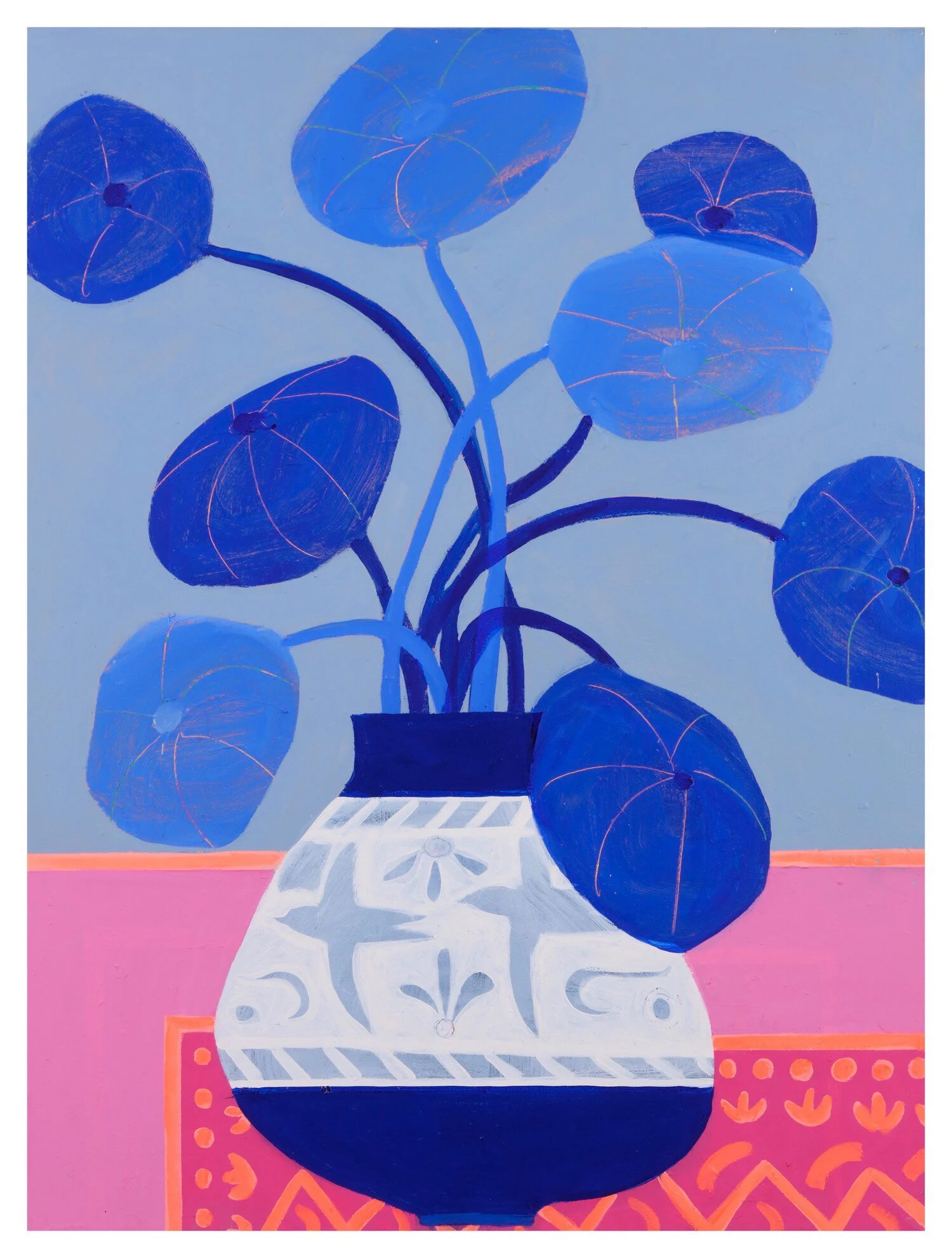 Blue Blooms Bird Vase