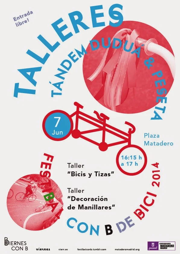 Talleres infantiles en el FestiBal con B de bici de Madrid junto con PeSeta