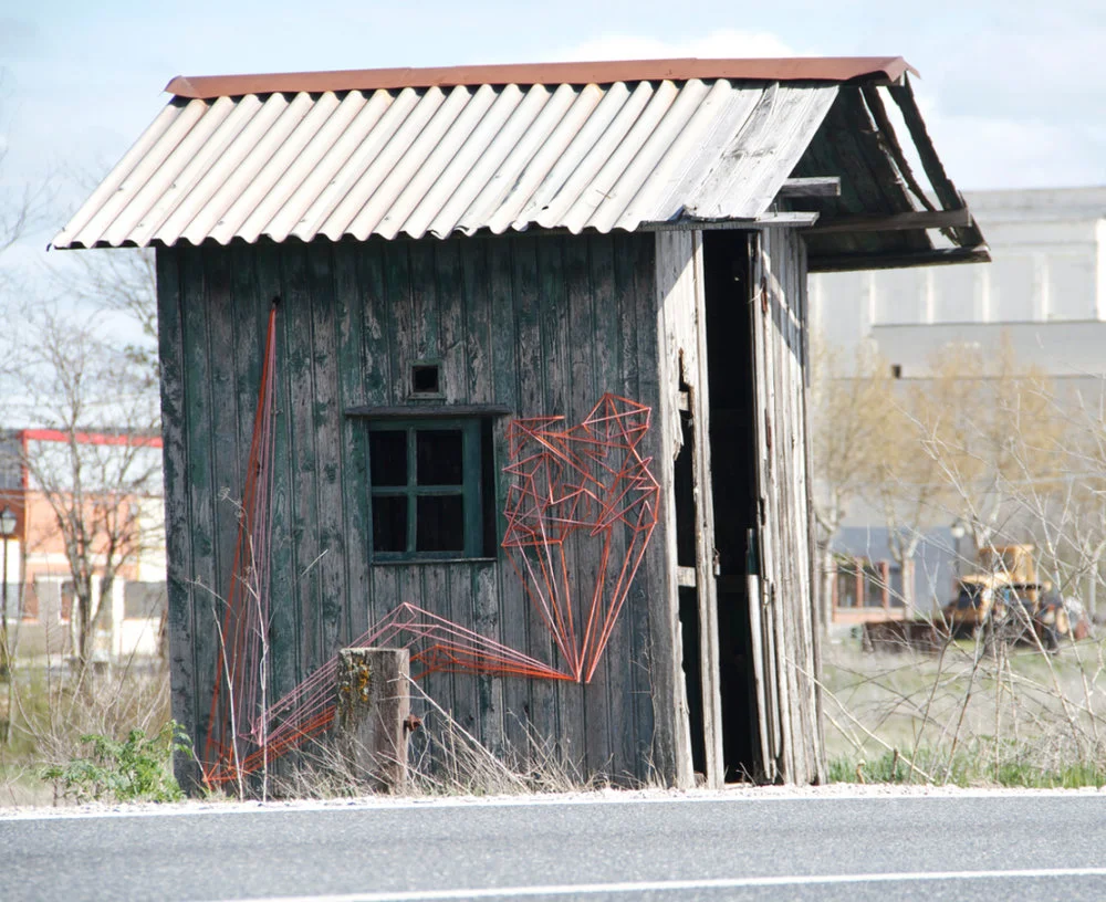 Spidertag; telarañas con lana