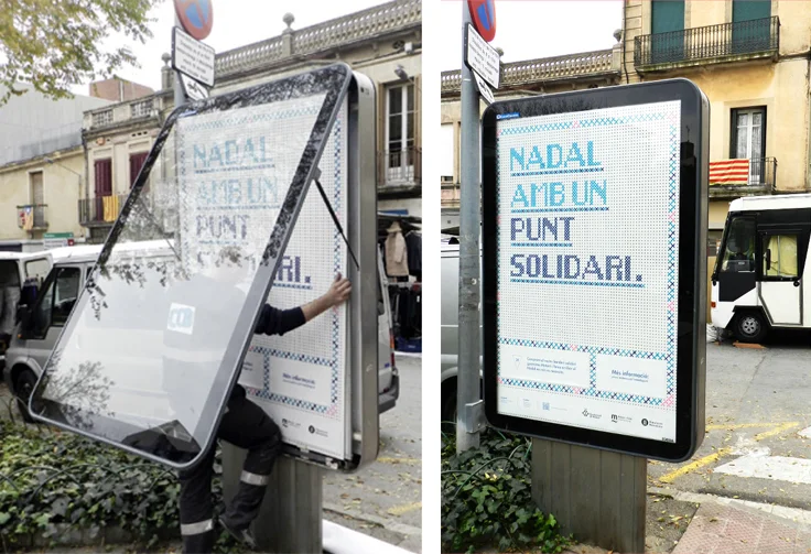 Campaña Navidad Ajuntament de Mataró para Evil Love. Punto de cruz XXL. Hecho con Núria Brunet.