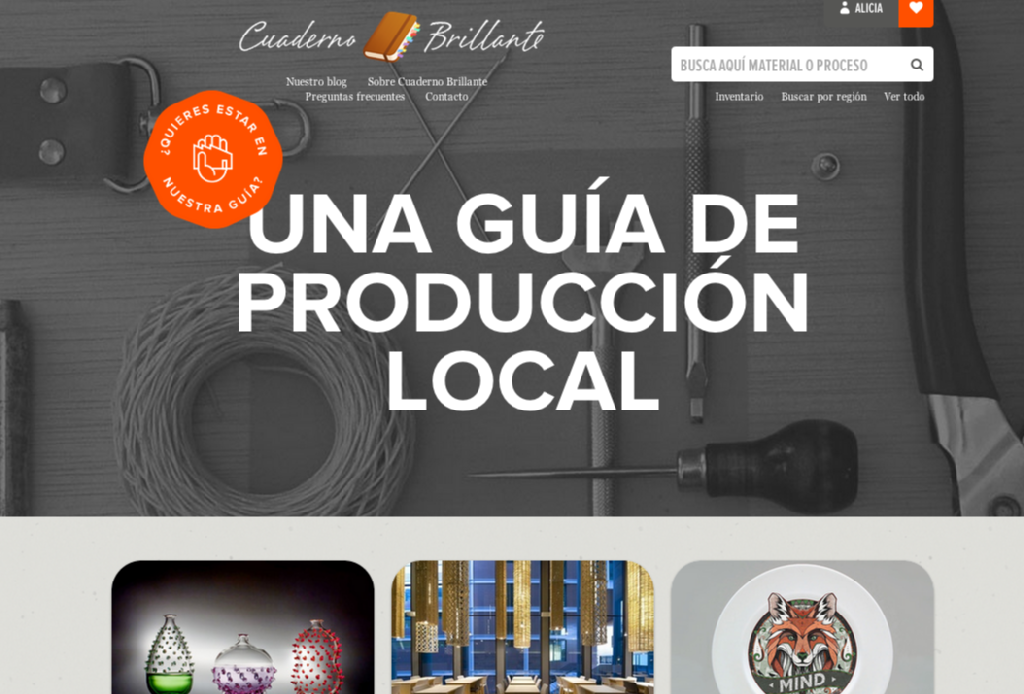 Cuaderno Brillante es un directorio de fabricantes y talleres locales para fomentar la producción nacional. Hecho juntamente con Daniel Levy y Emma Pardos