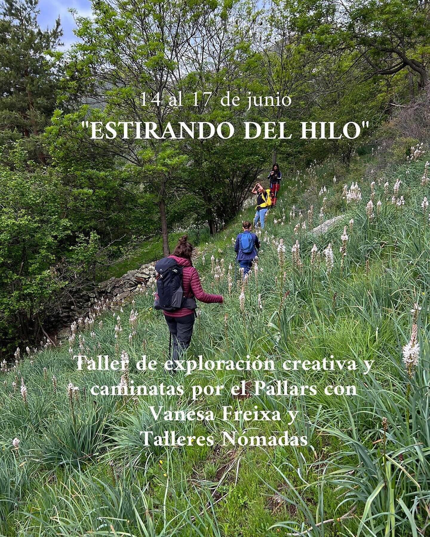 &iexcl;Inscripciones abiertas! ⛰️🏔️
&ldquo;Estirando del hilo&rdquo; del 14 al 17 de junio
Caminata creativa por los Pirineos con Vanesa Freixa @pastoreta y Talleres N&oacute;madas @talleresnomadas 

Talleres N&oacute;madas te propone un viaje difer