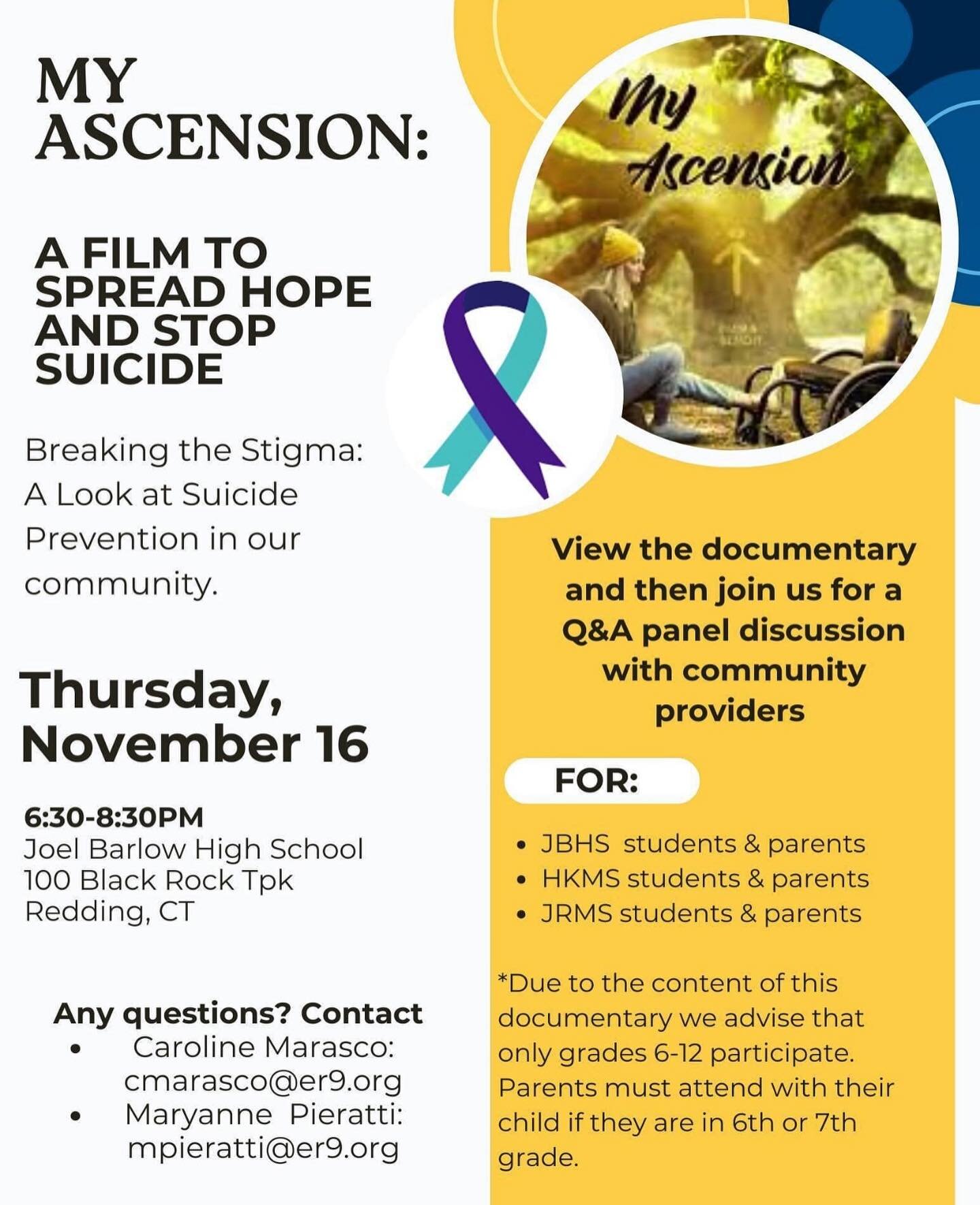 Psychotherapist Mary Dobson is pleased to panel an upcoming screening of @myascensionmovie on Thursday, November 16. If you are interested in bringing this film to your school or community, visit https://www.myascension.us/. Thank you to the team at 