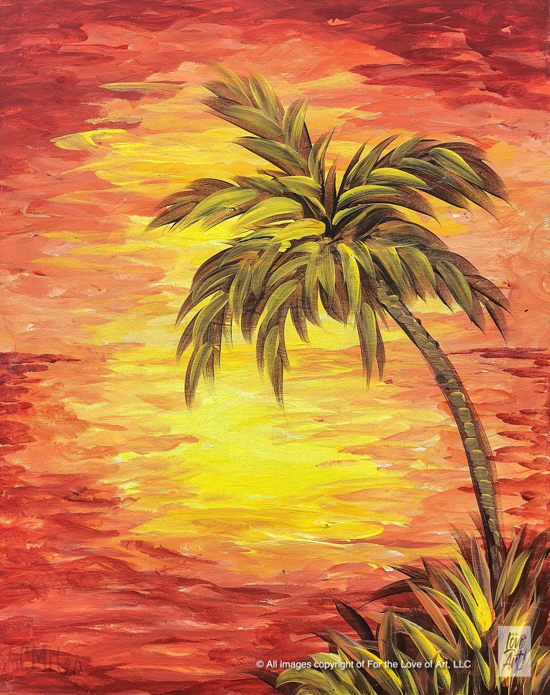Sunset Palm