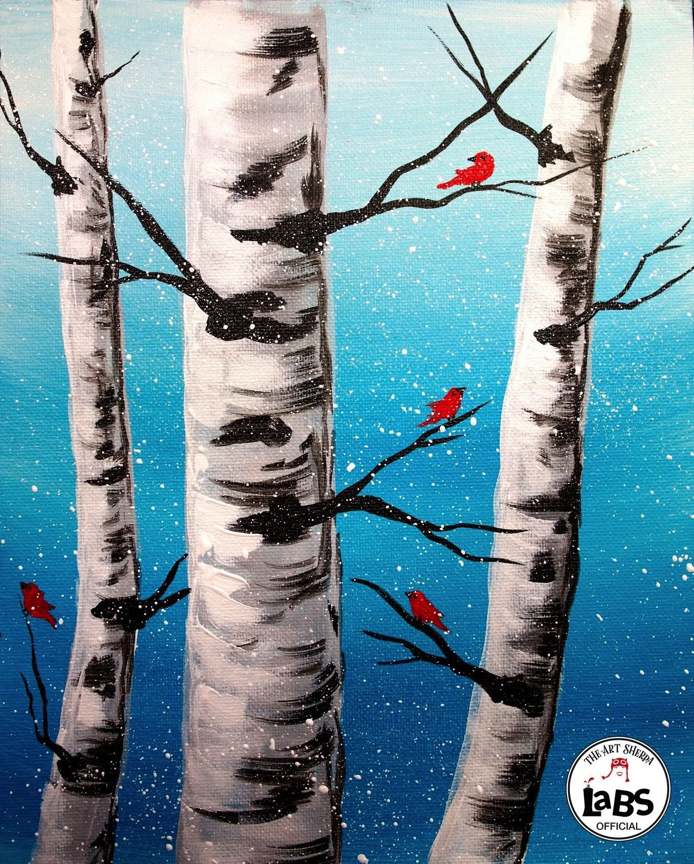NEW!! Paint & Sip @ Dashi Wine Bar and Emporium: Cardinal Birch Trees ($37pp)