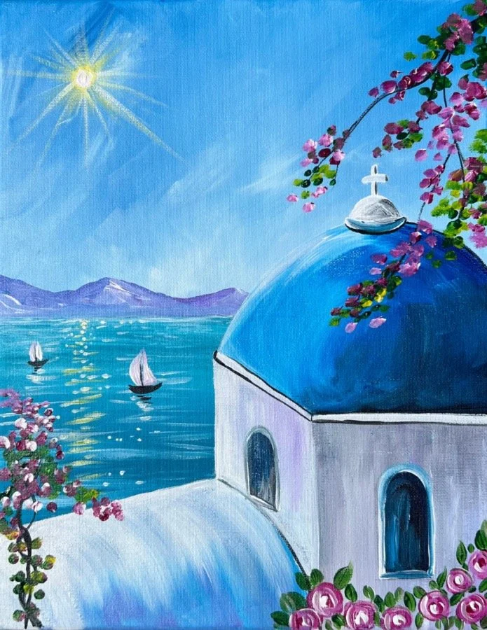 Paint &amp; Sip @ Ruby Sunshine (Avondale): Santorini Greece ($37pp)