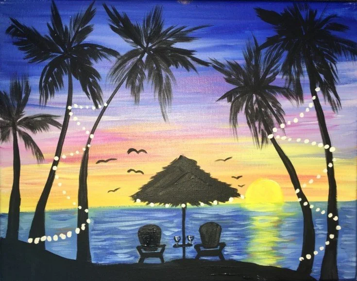 NEW!! Paint &amp; Sip @ Dashi Wine Bar and Emporium: Sunset for Two ($37pp)