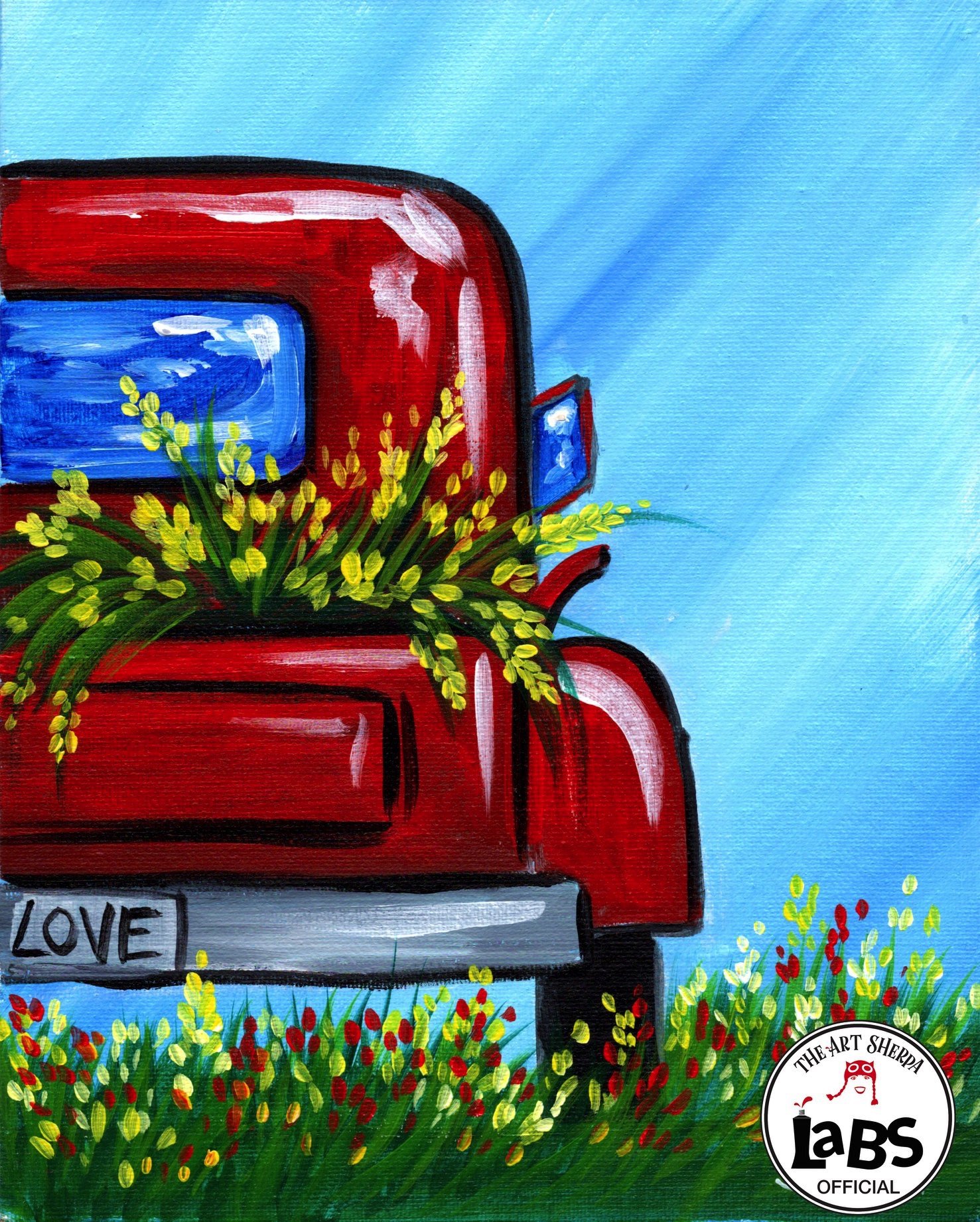 New! Paint &amp; Sip @ Joey's Pizza: Old Lil' Red Truck