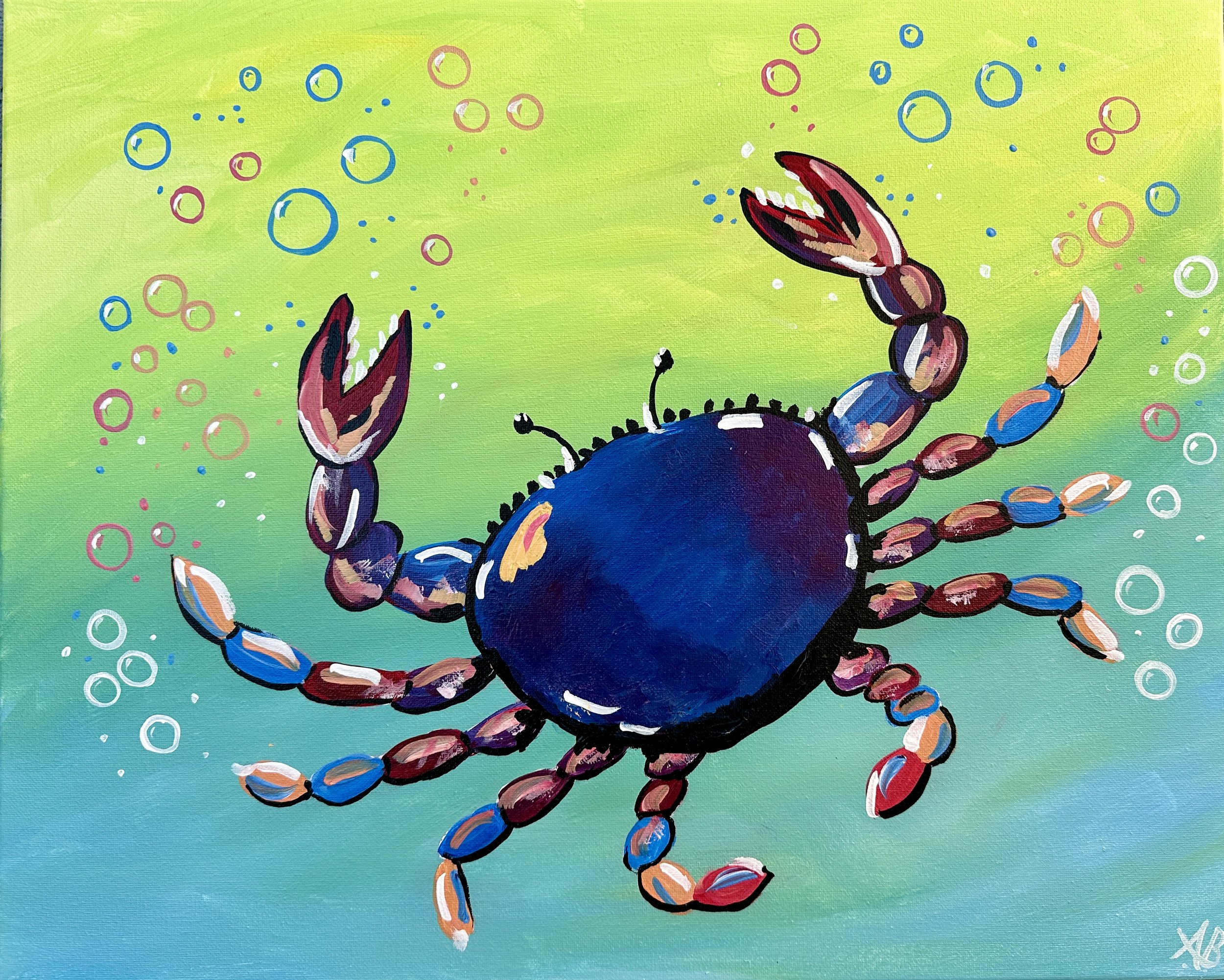 Paint &amp; Sip @ Tideland Brewing: Colorful Crab