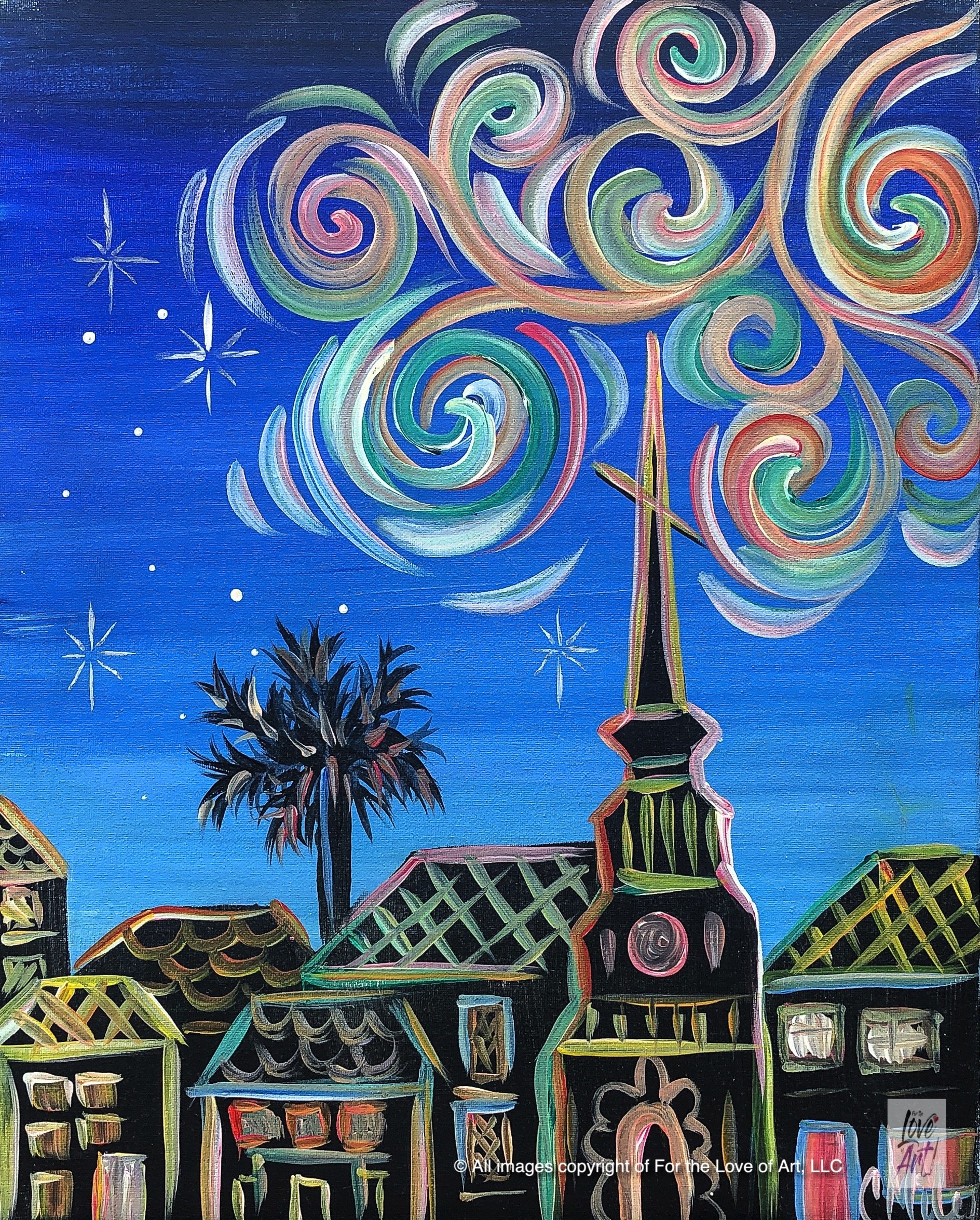 Paint &amp; Sip @ Joey's Pizza: Starry Charleston