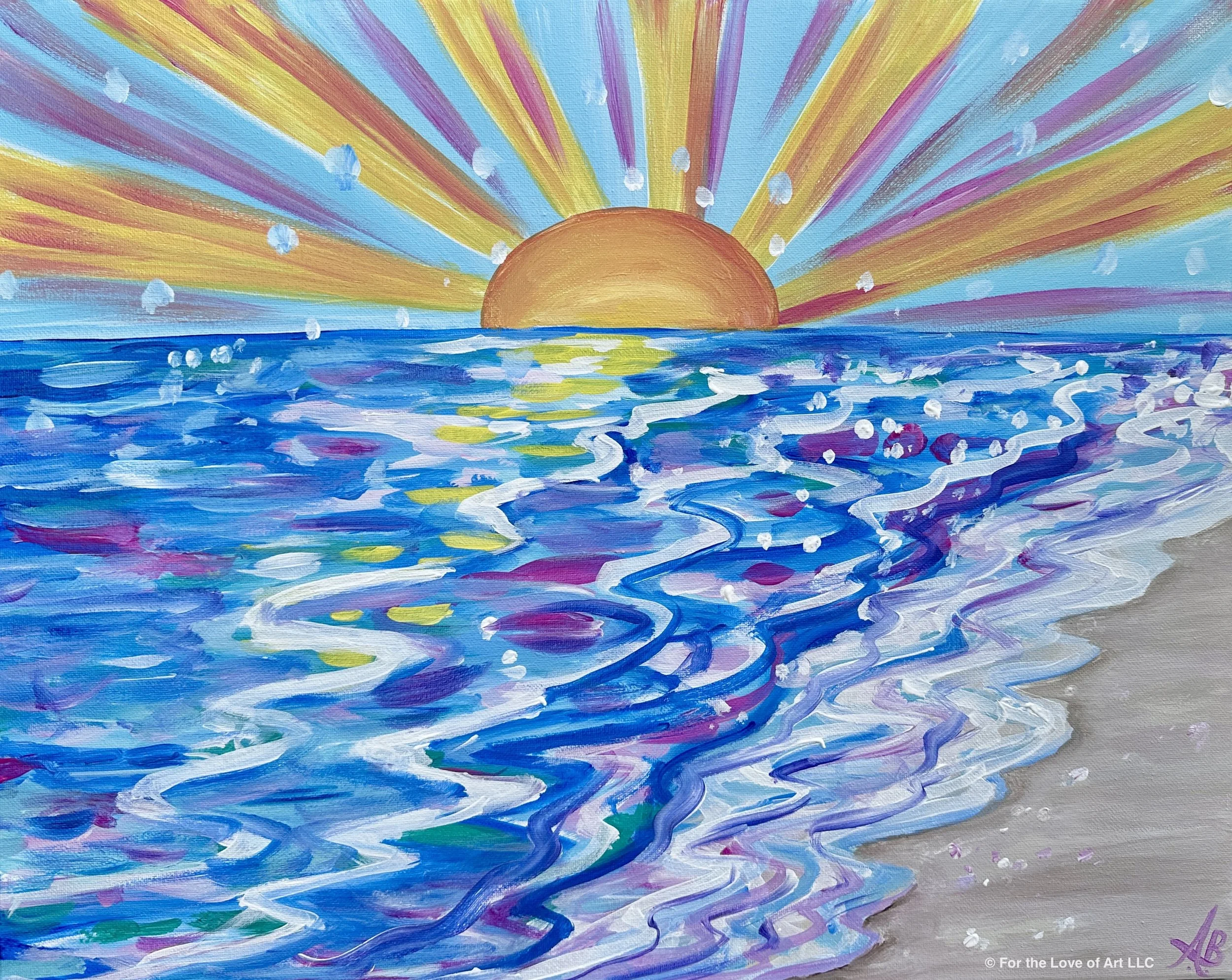 Paint &amp; Sip @ Ruby Sunshine (West Ashley): Waves of Funshine