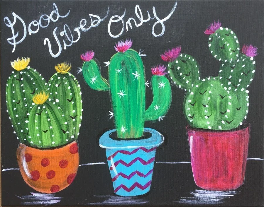Paint &amp; Sip @ Dashi Wine Bar and Emporium: Good Vibes Cacti