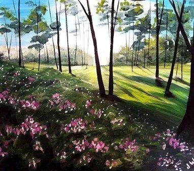 Paint &amp; Sip @ Ruby Sunshine Restaurant (Downtown): Morning Meadow