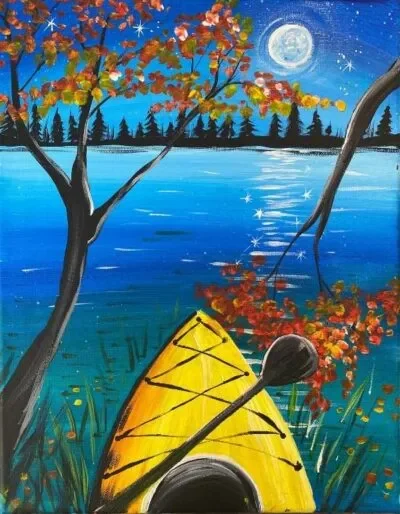 Paint &amp; Sip @ Tideland Brewing: Moonlight Canoe
