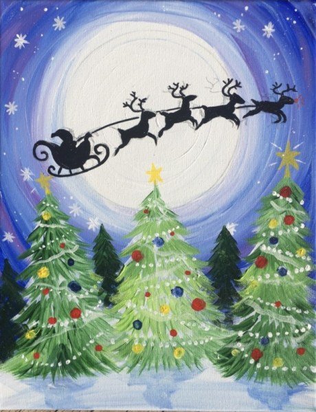 Paint &amp; Sip @ Tideland Brewing: Santa's Sleigh (No experience needed!)