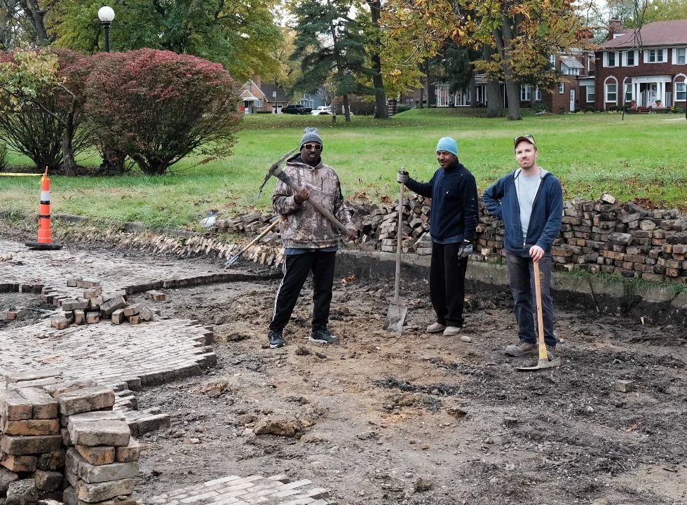 Birckhead Residents Learn The Art of Brick-Road Maintenance