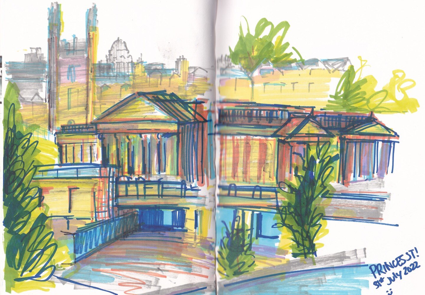 Some more experimental sketches recently from heading out with the Edinburgh #urbansketchers ! Had a blast using the markers and working on feeling less anxious about putting down the wrong lines on the page. Still a work in progress but loving the v
