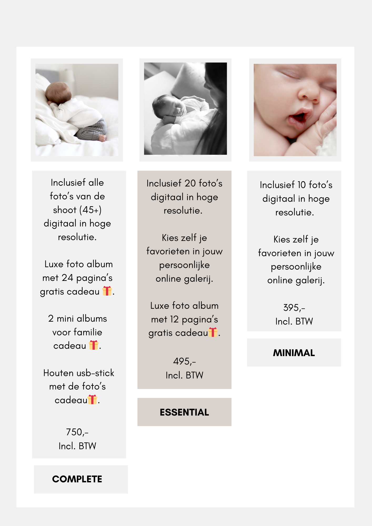 prijzen newborn fotoshoot