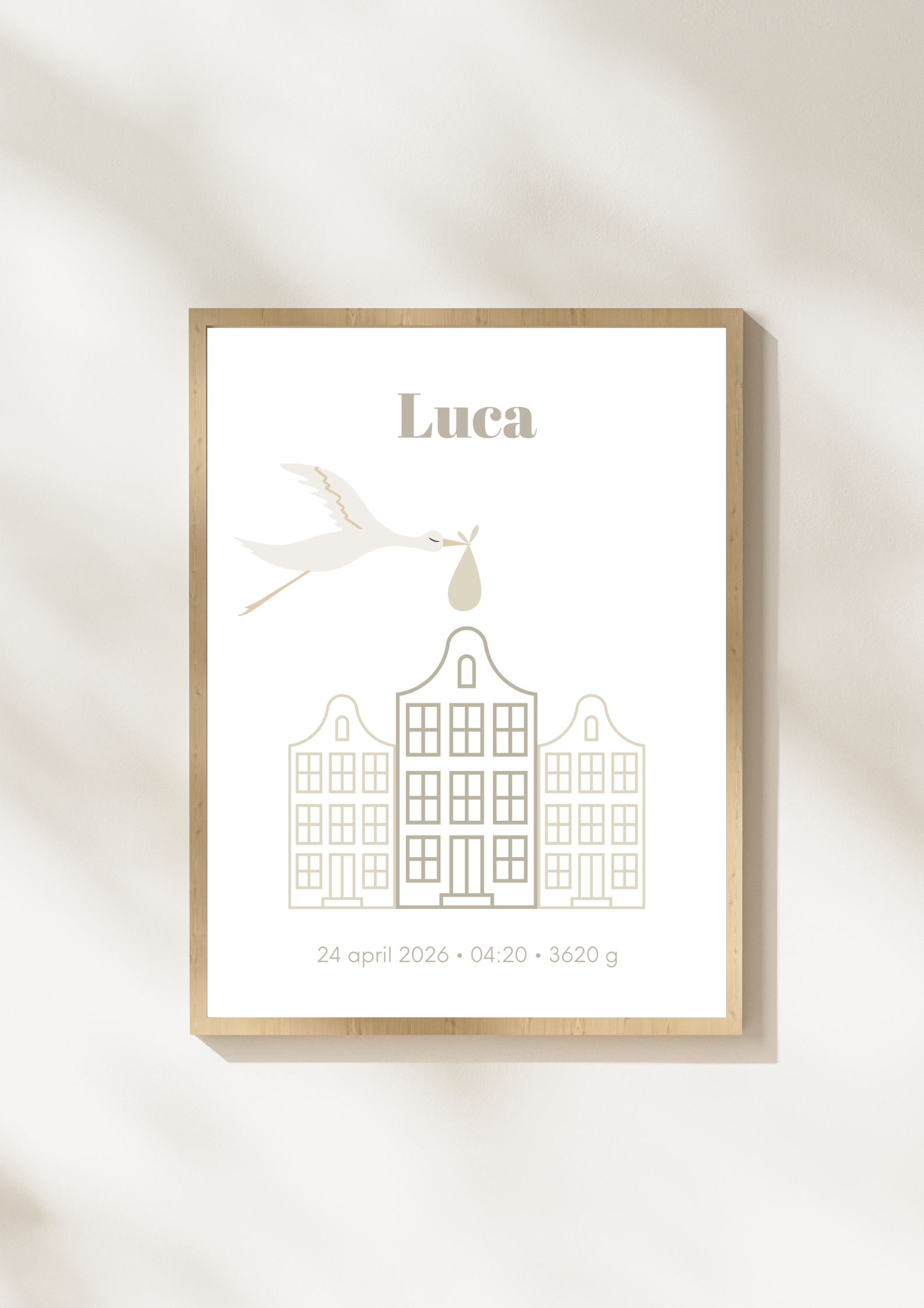 Geboorte poster gepersonaliseerd baby kraamcadeau