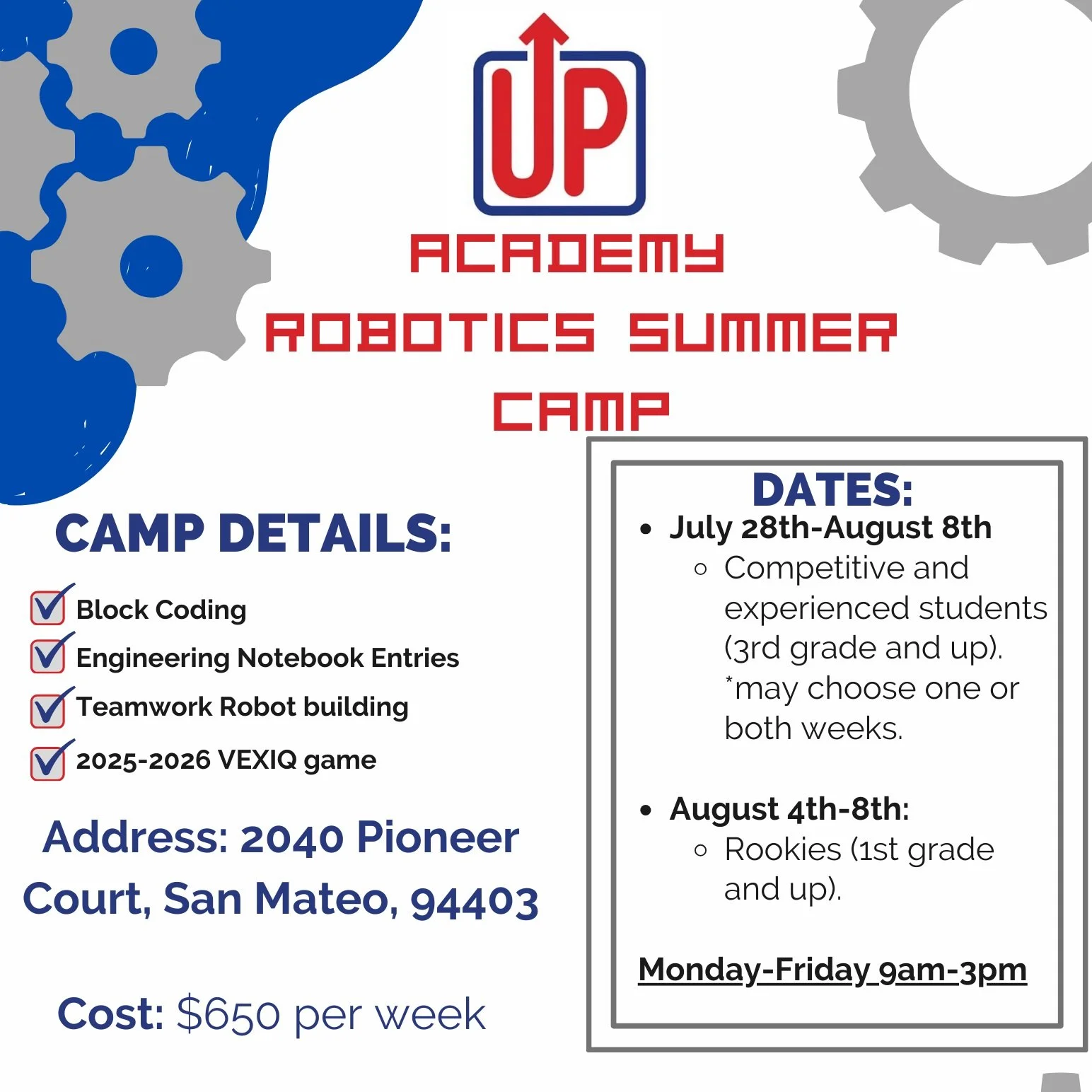 Competition Robotics Camp - Gr. 3 - 8