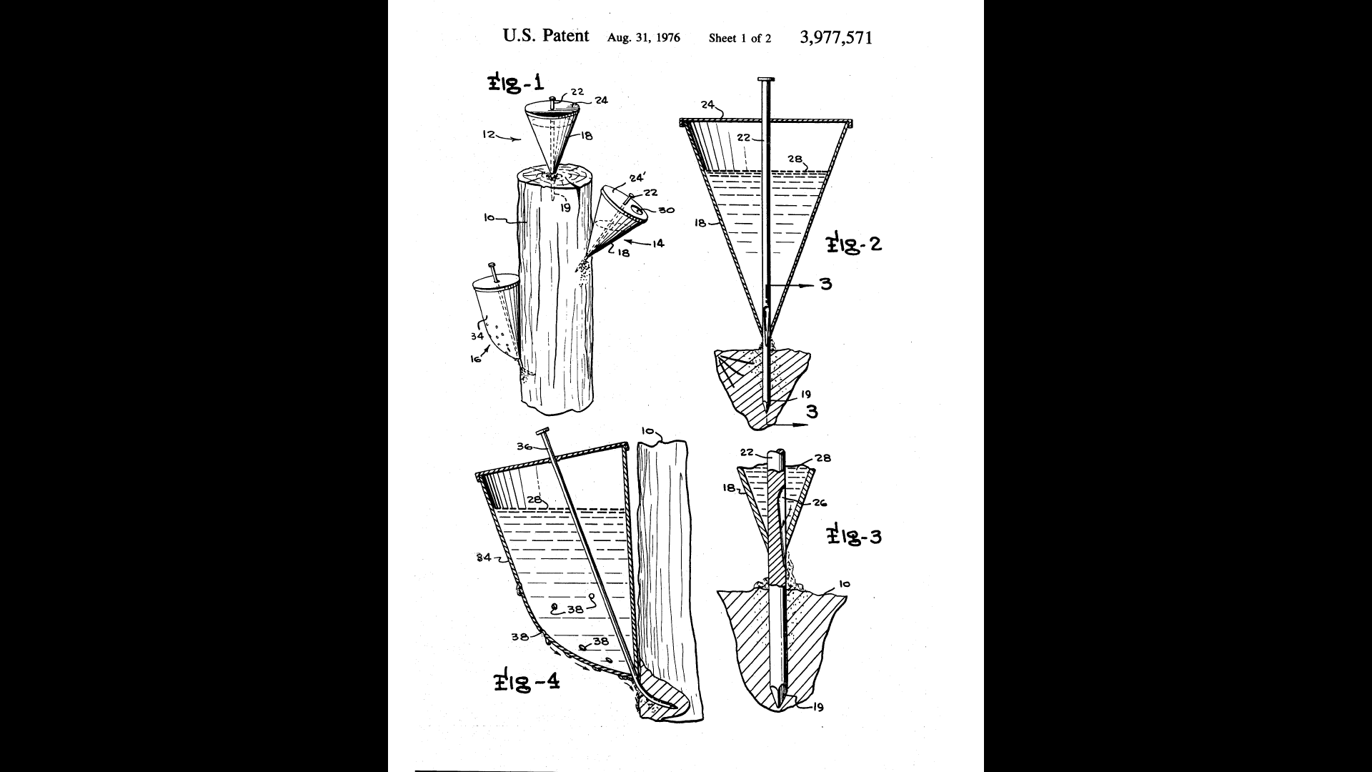 Tom Gaskins Patent No. 3,977,571