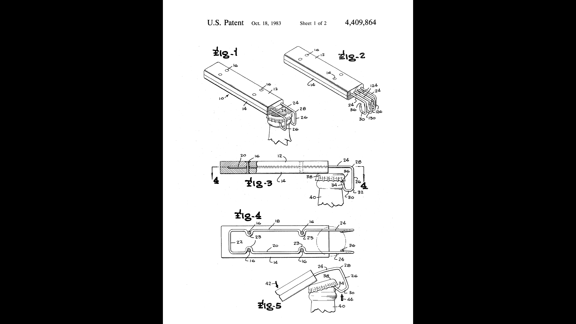 Tom Gaskins Patent No. 4,409,864
