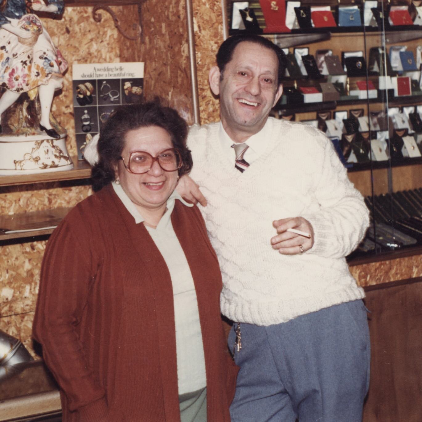My father and mother, Mildred, in their store Lee Trading Company.