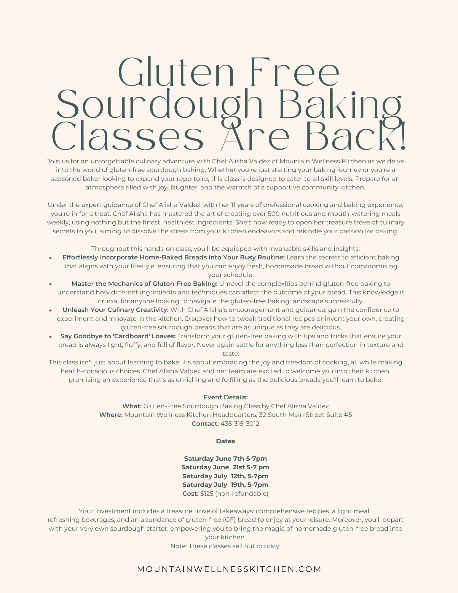 Gluten Free Sourdough Baking Class