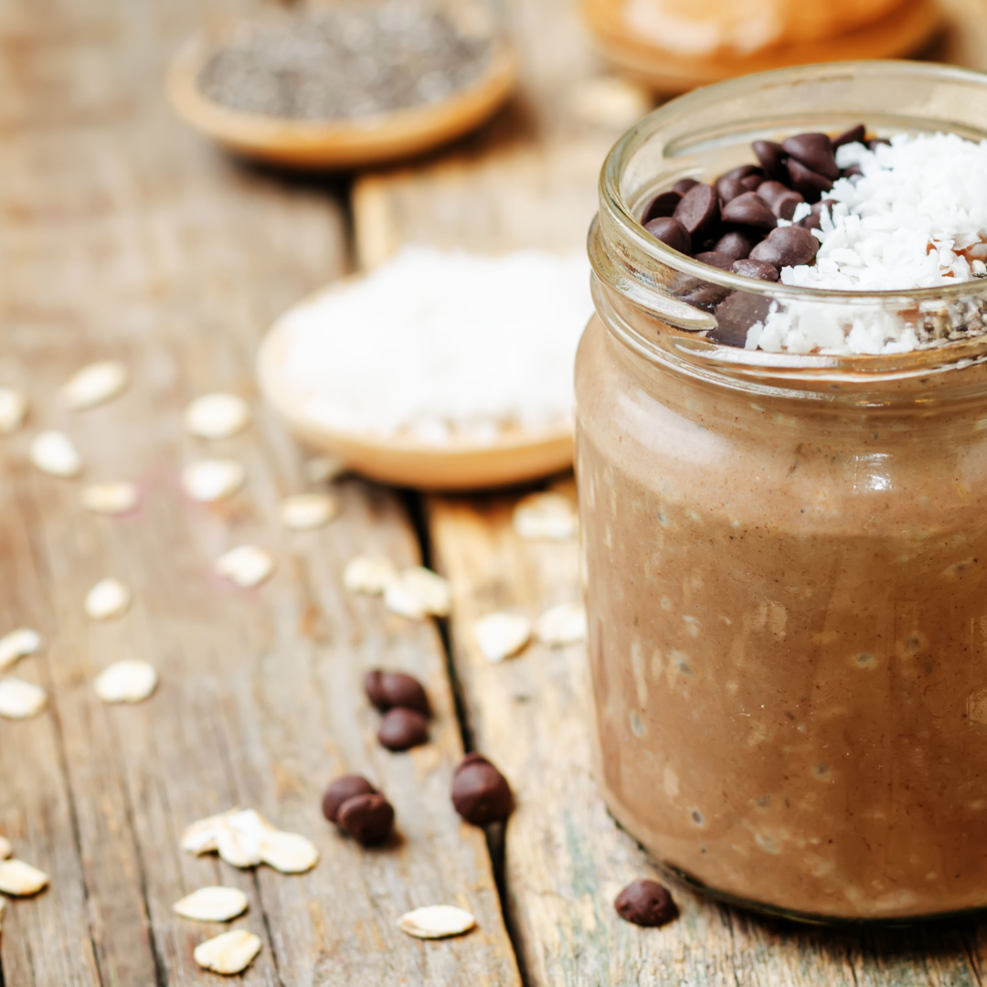 Chocolate chip cookie dough overnight oats