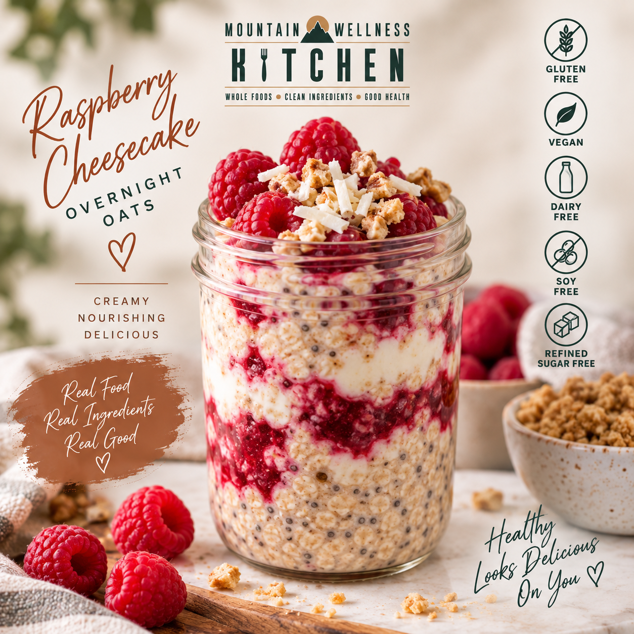 Raspberry Cheesecake Overnight Oats