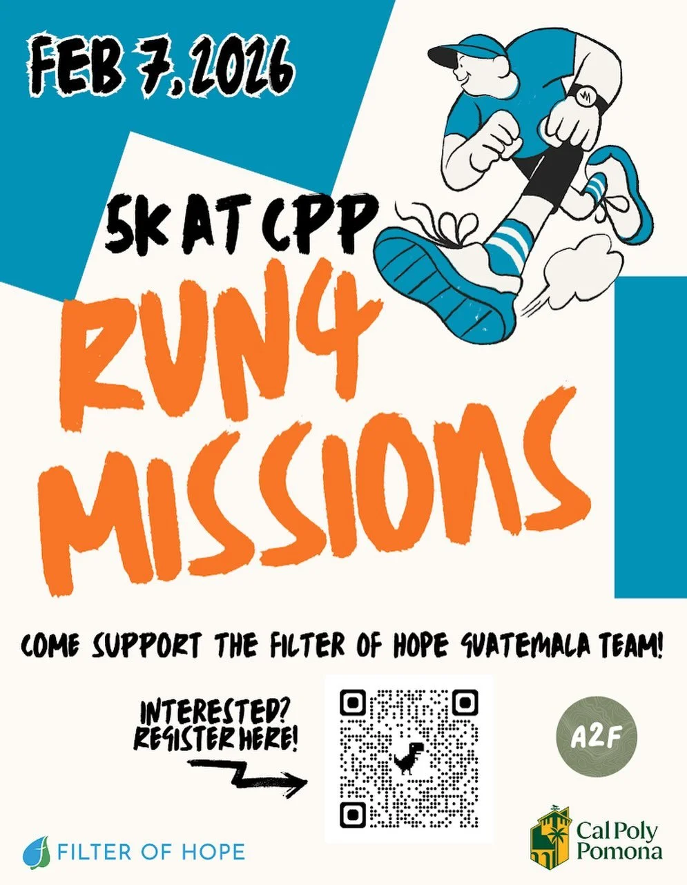 Come support our Run for Missions! Grab a friend and sign up for our 5k! 🏃🏻We are raising money for a mission trip that we will be going to over spring break where we will be providing clean water filters to the people of Guatemala!🇬🇹 

Event Dat