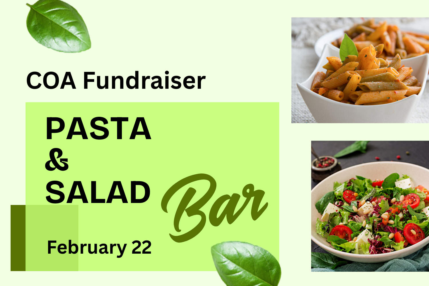 Pasta &amp; Salad Bar Fundraiser for COA teens 