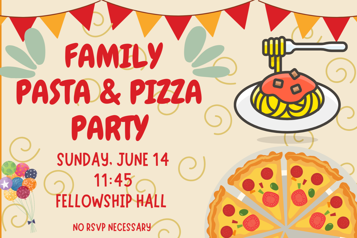 Family Pasta and Pizza Party 